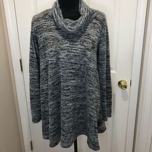 Goo Yoo cowl neck long sleeve sweater w/ patches